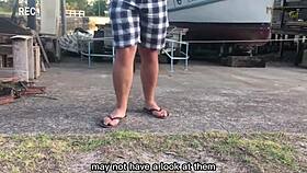 Seduced my stepdad's twin with footjob – love those macho men?