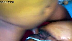 The thick ass ebony babe cums repeatedly in deep missionary, squirting ten times as clothes rip and cum hits her ass