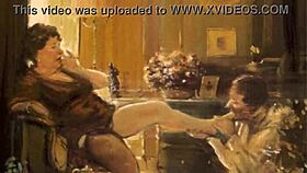 Vintage cartoon illustrations of anime hentai