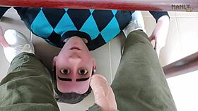 Seduced my stepdad's twin with footjob – love those macho men?