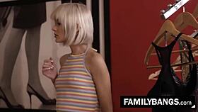 Familybangs Com: Stepmom and Stepdaughter Bond Over Shopping Attraction. Jessie Saint and Rachael Cavalli Connect.