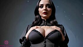 morticia family addams gets her ass pounded by a bbc - interracial anal sex - ai porn