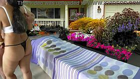 Watch me take care of my big cock with gaping pussy instructions, shaved and ready for outdoor voyeur fun?