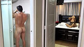 Horny stepsister caught masturbating while I shower. Ended up banging her hard in her room.