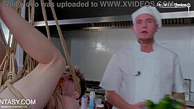 Tasty ass twink bound in kinky bondage for bareback fun.