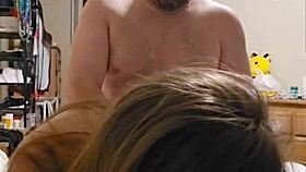 my sexy milf wife rides my face till she cums, then looks at me while getting fucked