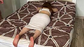 a big housewife gave her stepson a blowjob and he fucked her in anal