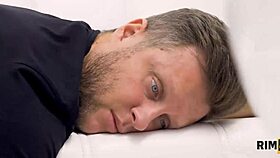 Rim4k Sexy Bombshell Teases Relaxed Man's Anus With Tongue