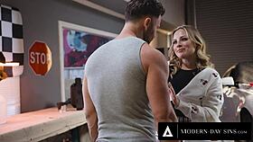 glamorous anna claire clouds gets dirty with unpleasant mechanic seth gamble in the garage, getting drilled rough and deepthroated