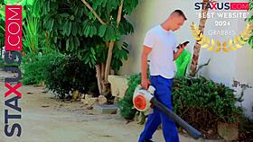 staxus, i spot the gardener jerking off and jump in to assist with everything