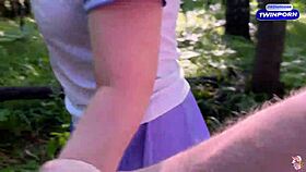 Walk In Forest Ends With Cutie Getting Creampie By Stranger In Doggystyle Pov Outdoor Sex!