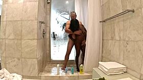 sexy black milf showers with white daddy, what happens next?