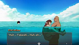 Friend Gets Fucked On The Beach In Hentai Game!