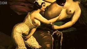 Vintage erotic cartoon illustration from antique era