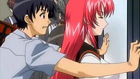 I can’t stop touching my busty step sister on the train in this hentai.