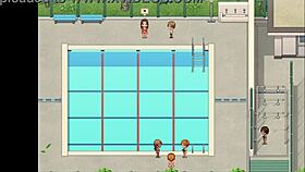 Hentai Game Instructor Blowjob and Big Ass in Bathroom!