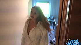 Yo, Angel Youngs gets a huge dick surprise from a hotel worker at her place