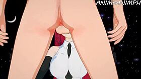 Cartoon anime hentai in 3D style