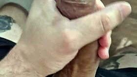 Brazilian twink jerks his big cock solo