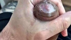 Brazilian twink jerks his big cock solo