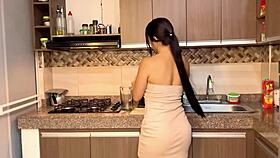 Threesome with my BOYFRIEND and his STEPMOM after catching her SUCKING!