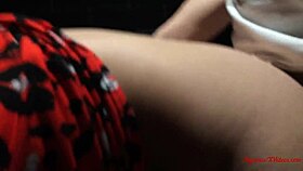 Surprise anal and blowjob in public restaurant!