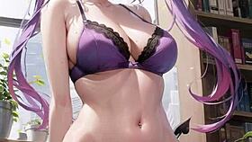 3d animated wife explores an american truck.