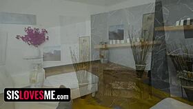 hot blonde teen stepsister gets pleasured to orgasm by stepbrother in pov fucking