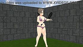 kyo animation plump girl playing tennis with tits