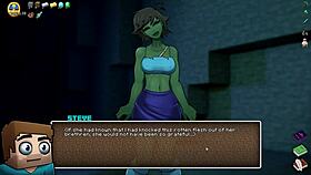 in hornycraft parody, she gets a public creampie