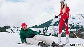 milfy ski instructor brandi shows young 18+ stud wild creampie tricks