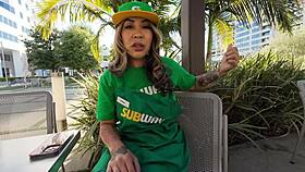 Subway Latina with Huge Ass and Tits Bangs Massive Cum-Drenched Cock