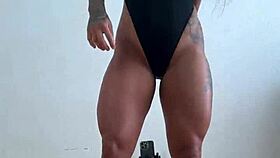 Wow, long-legged beauty gets drilled hard in tight bodysuit