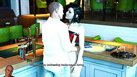 anna exciting affection 22 playing game in bar