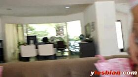 Blonde babe and her friend enjoy oral on the sofa