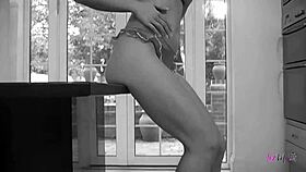 Karen and Kelle Marie, those blonde lesbians, made the kitchen counter wet after their banging session