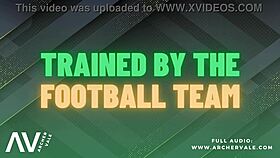 Football team worships muscles in gay blowbang gangbang!