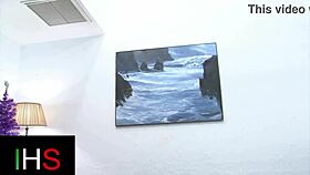 sexy brunette in boots rides big black cock