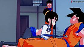 Chichi banging Goku while Gohan watches in Dragon Ball Zex fantasy