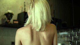 this skinny young 18+ blonde slut with pretty short hair moans while jumping on my small cock, her tight pussy gripping my narrow ass