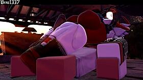 Imagine a succubus giving a rough thighjob in this 3D anime hentai.