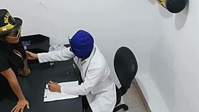 masked doctor seduced by nurse for office sex