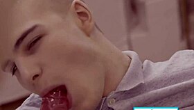 Michael drills pink hair twink bareback in massage room chaos