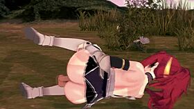 Sex with malty's melromarc in 3d hentai babe redhead outdoor cum on tits