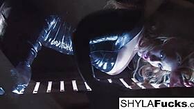 Sexy Shyla Stylez shows off big tits in fetish play