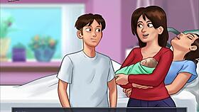 Intense summertime saga fucking with monster cock on small 18+ tits.