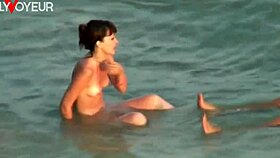 Beach couple's hot sex ends with body cumshot surprise