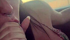 skilled puta sucks dick and milks cum while driving the car