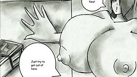 Giantess growth and breast expansion in animated comic compilation part 2