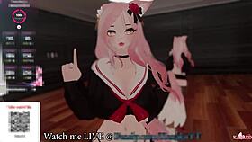 Kanako the catgirl VTuber moans loud while cumming for her chat. They just want her squirting!